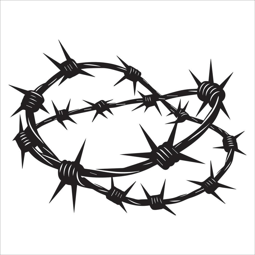 Minimalist Barbed Wire Silhouette Design vector
