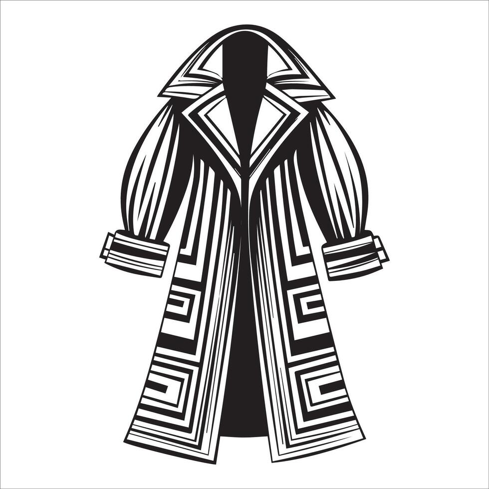 Trendy Chunky Coat with Abstract Geometric Silhouette vector