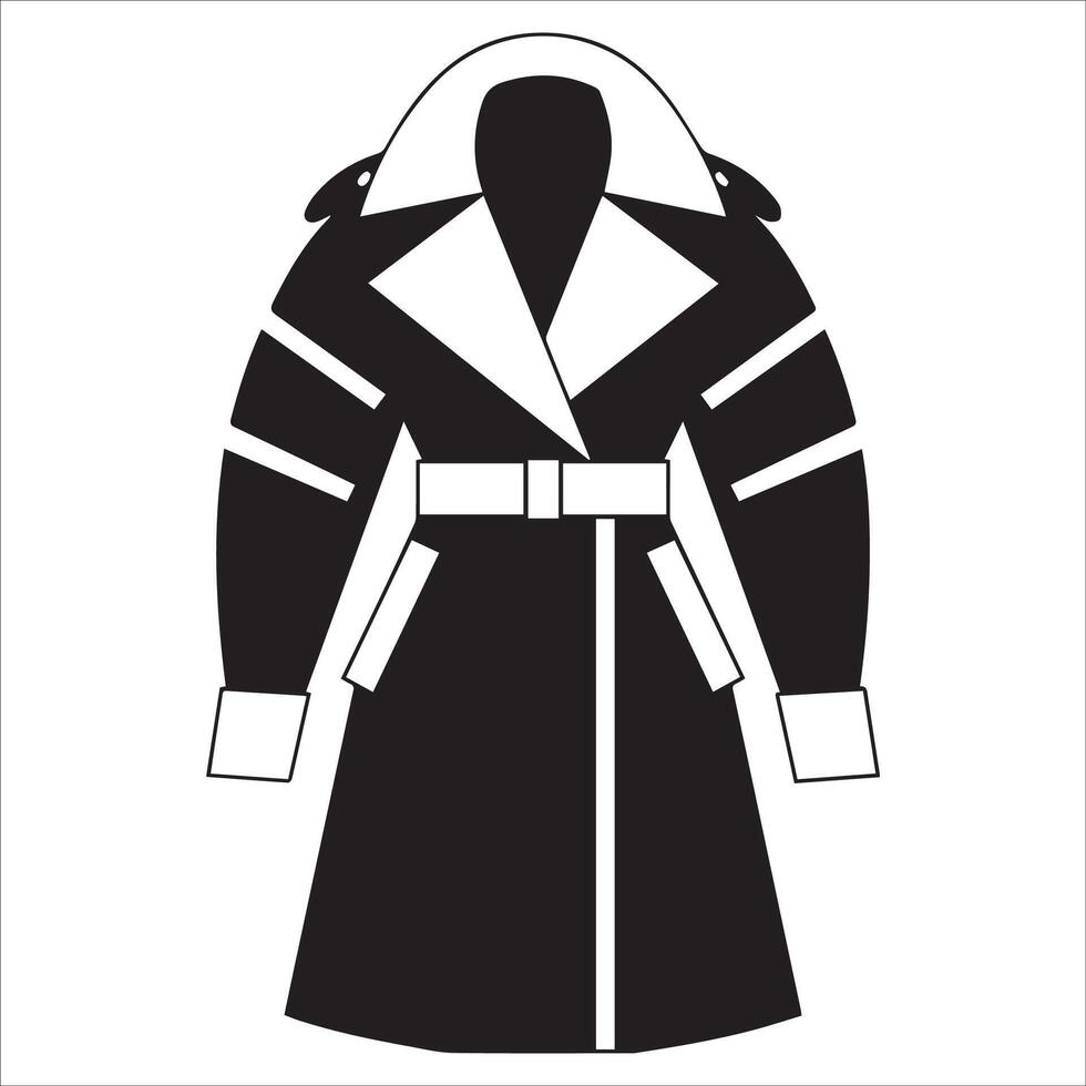 Fashionable Flowing Trench Coat Silhouette vector