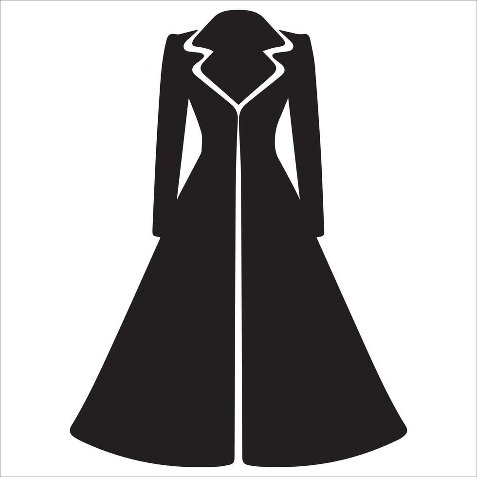 Flared Dramatic Coat silhouette , vector