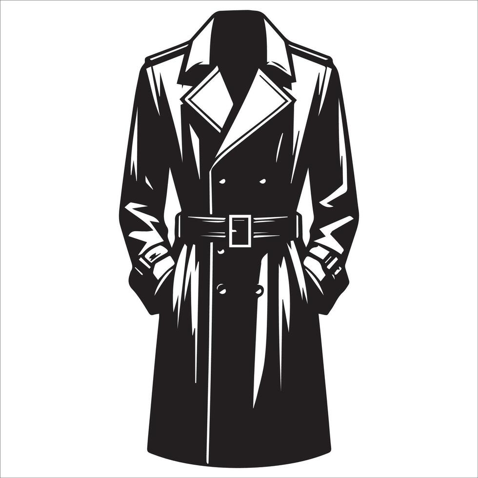 Fashionable Robe-Style Coat Silhouette Illustration vector
