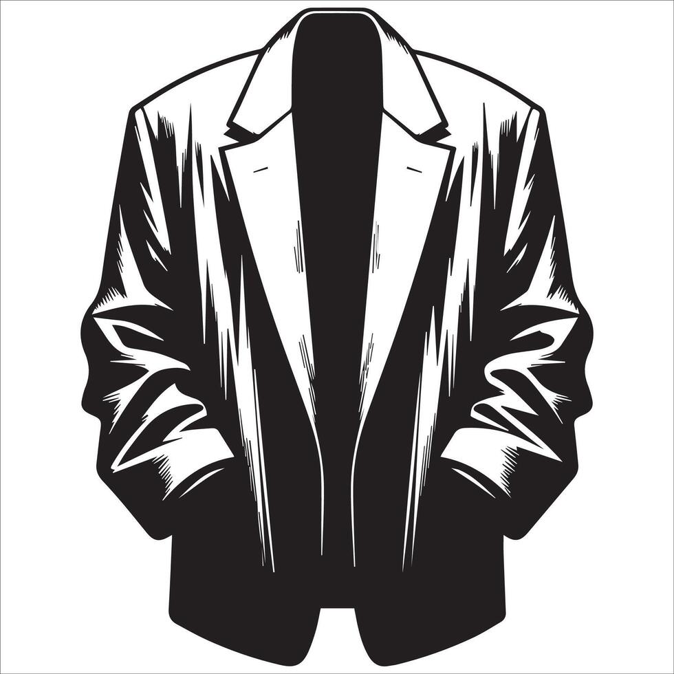 Trendy Chunky Blazer Coat Silhouette Illustration vector
