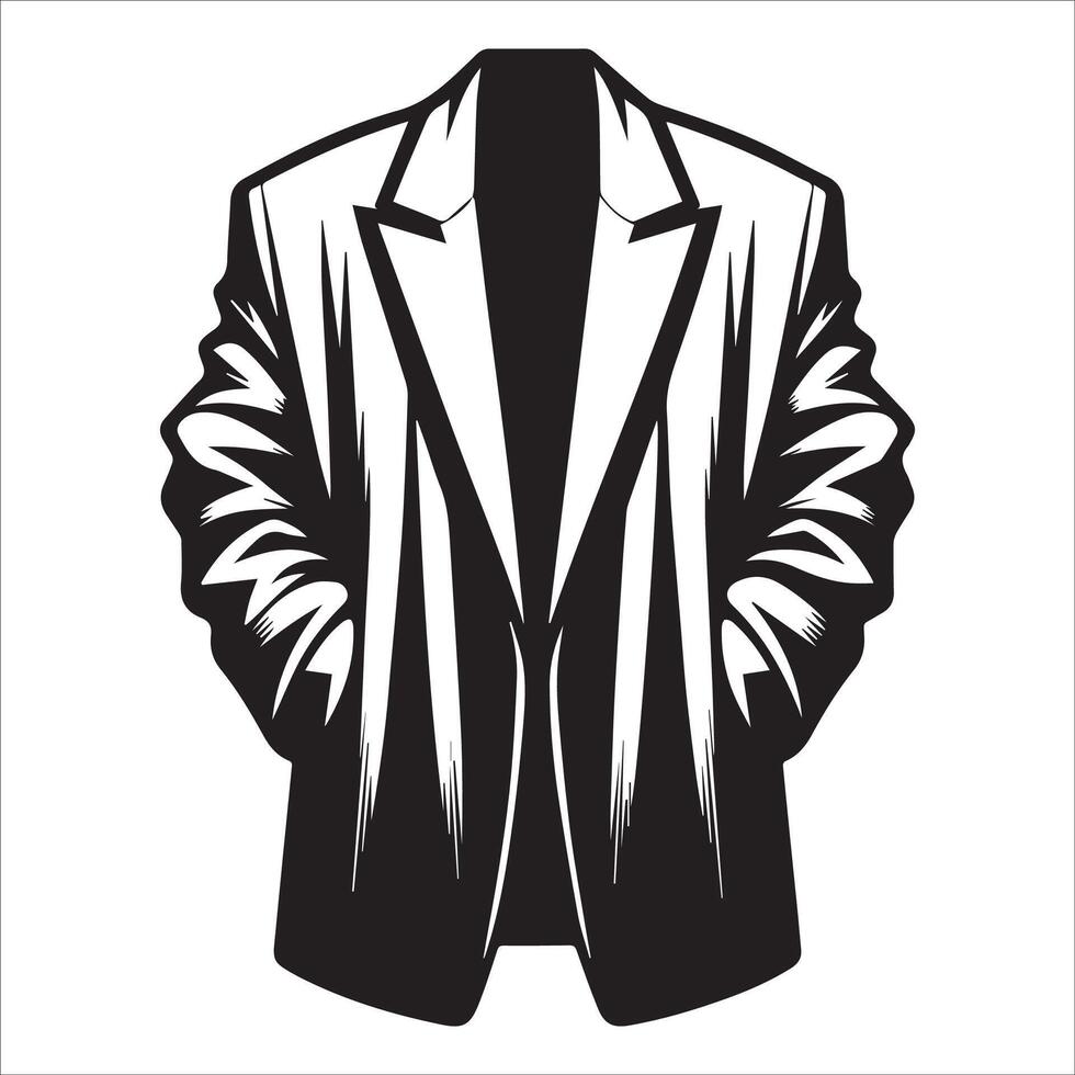 Chunky Oversized Blazer Coat silhouette , vector