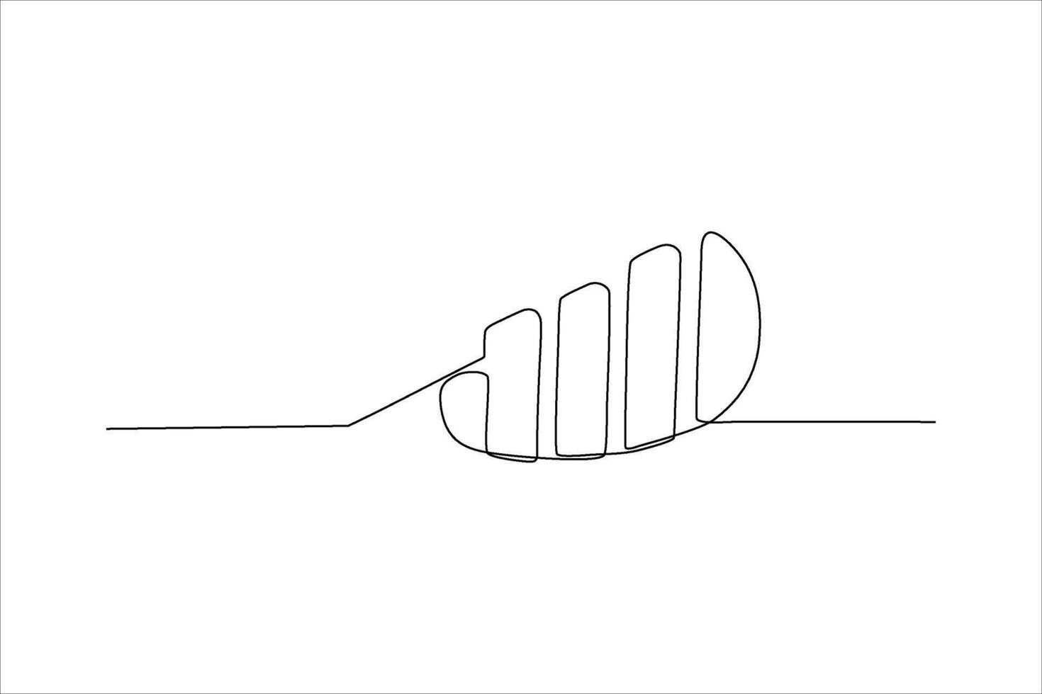 Abstract line art depicting a stylized leaf with geometric elements and curves vector