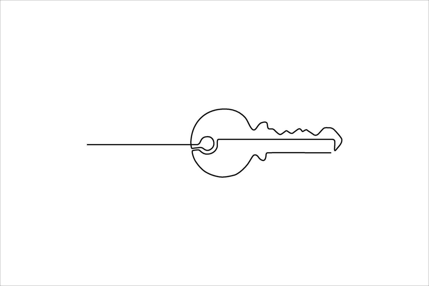 Simple line drawing of a key, symbolizing security, access, and protection vector