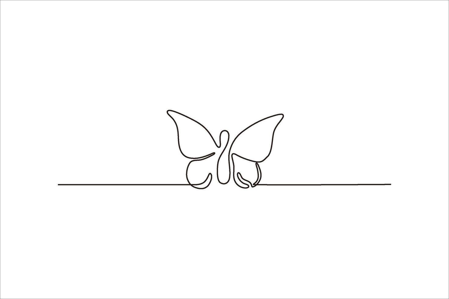 Minimalistic line drawing of a butterfly, symbolizing transformation and beauty vector