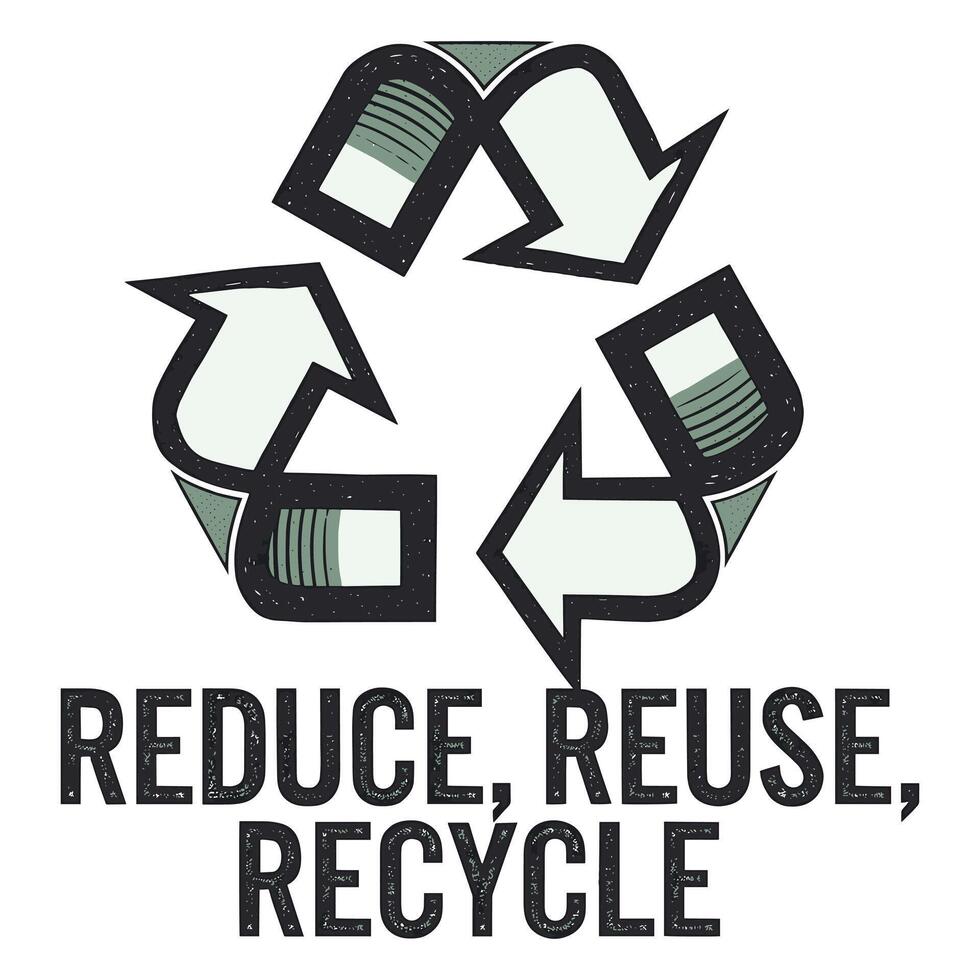 Reduce Reuse Recycle T Shirt Design vector