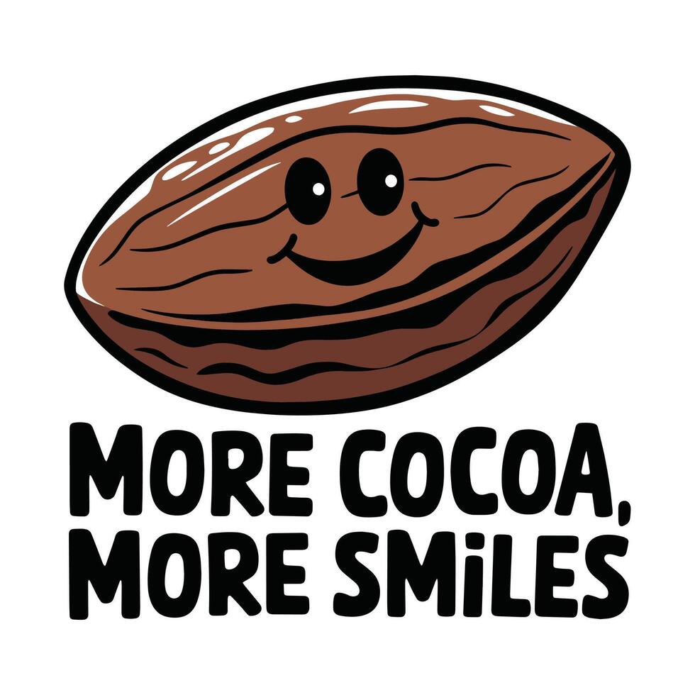 More Cocoa More Smile T Shirt Design Happy Cocoa vector