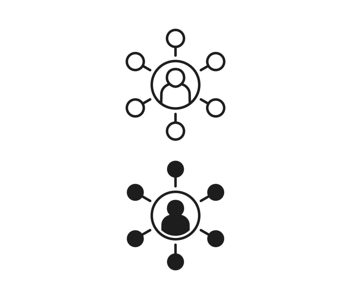 People social network connection icon. Social media and digital communication symbol vector
