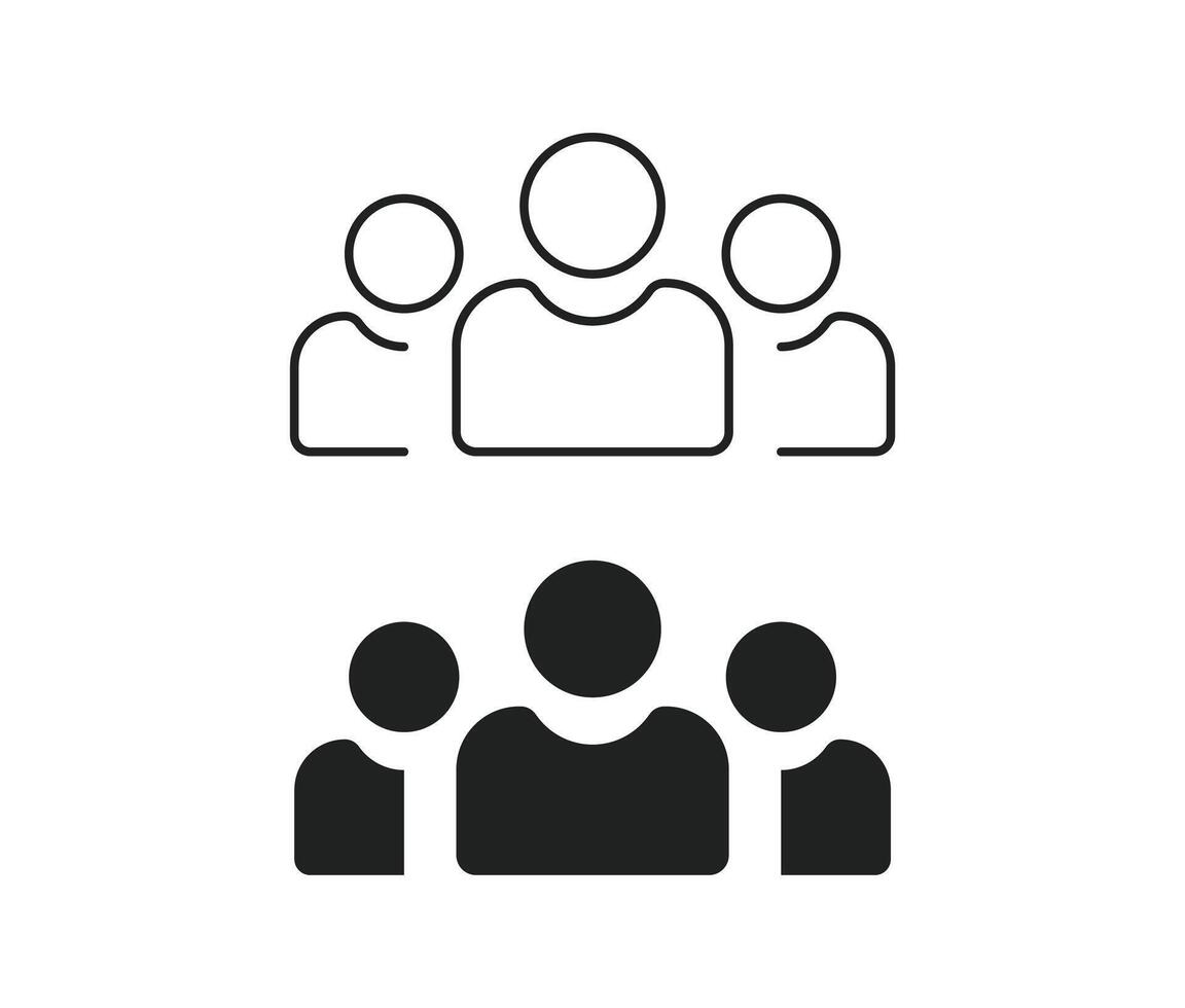 People group icon. Teamwork, community, and social connection symbol vector