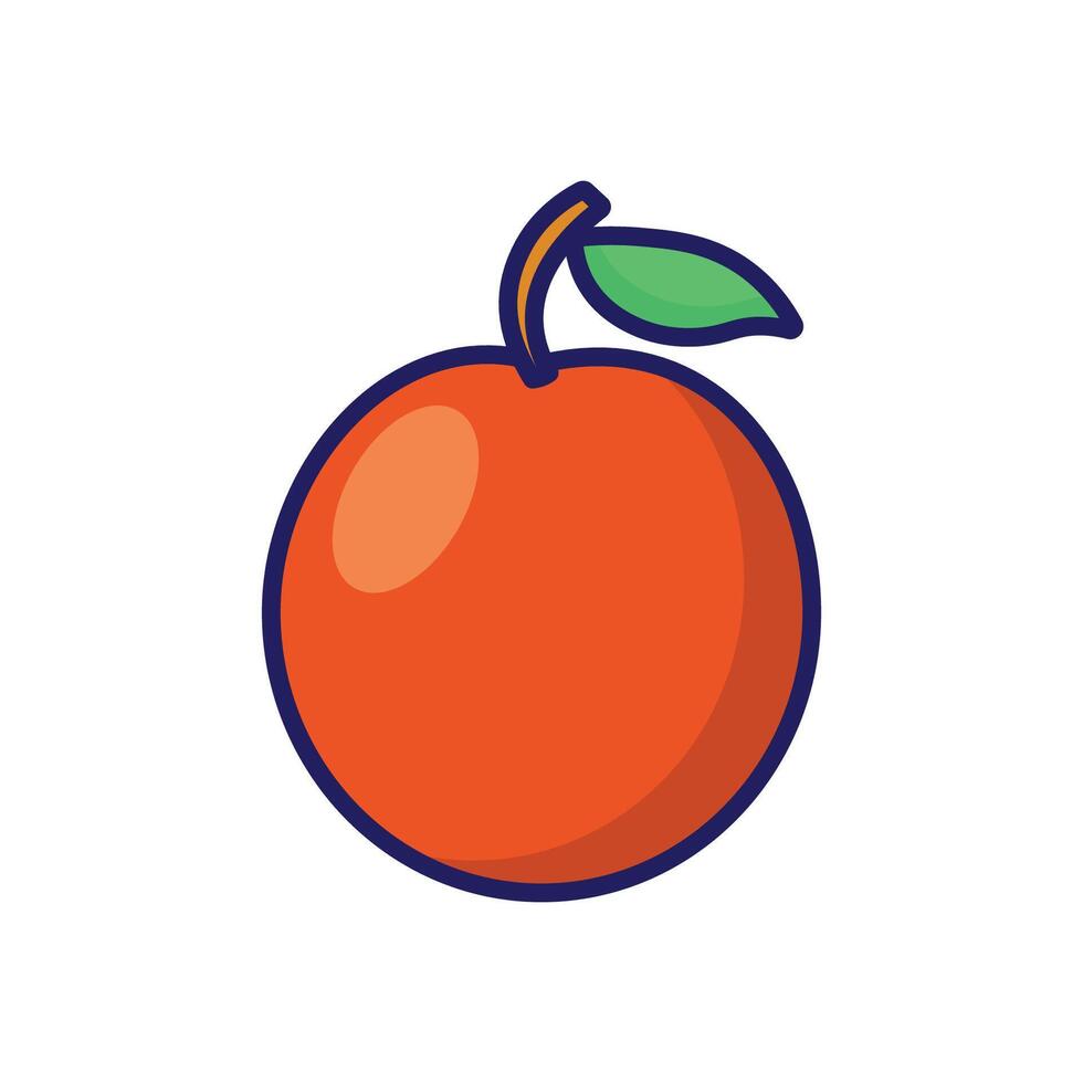 Ximenia Fruits simple cartoon minimalist isolated white background vector