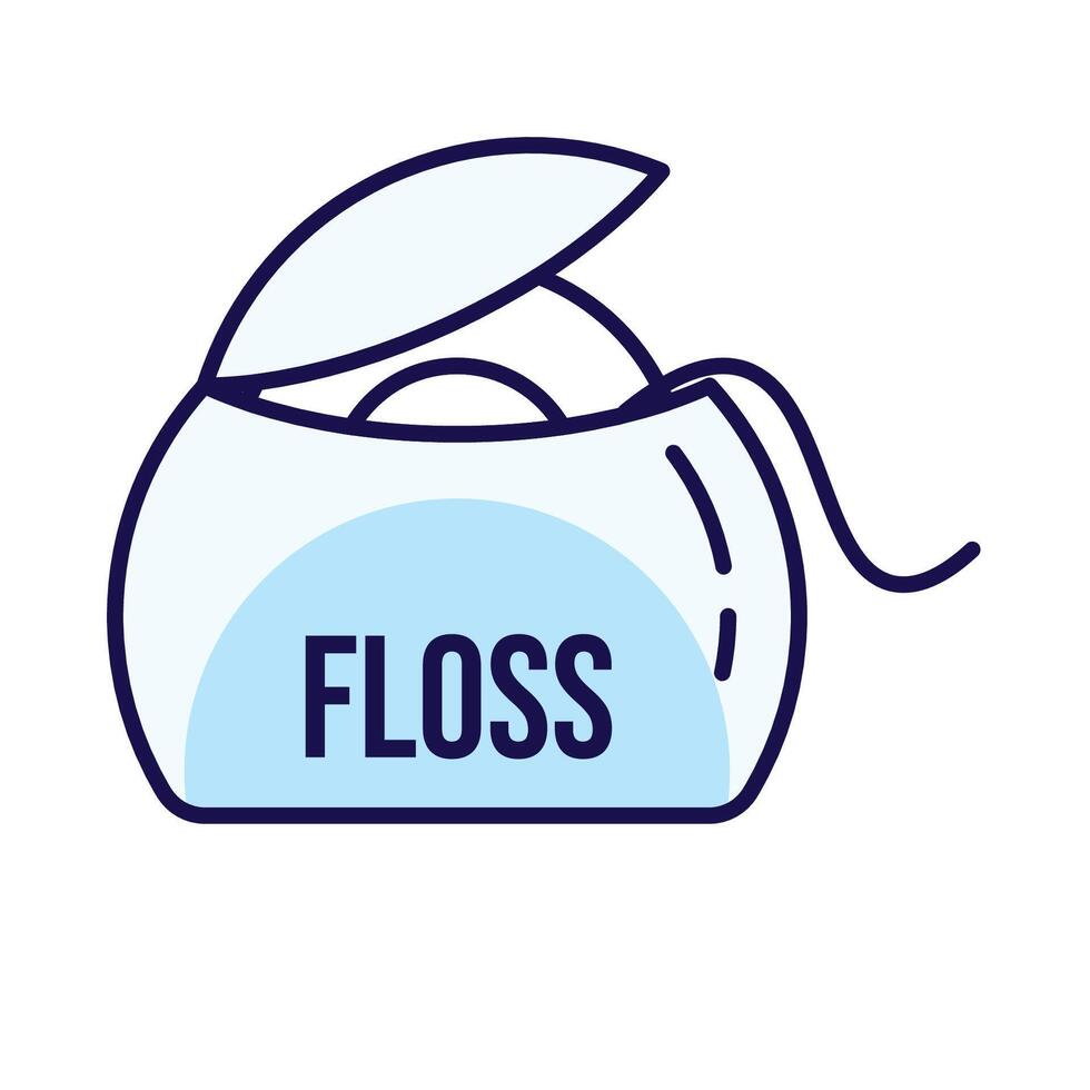 A minimalistic outline icon of a floss dental Ideal for medical, healthcare, and dentistry-related designs vector