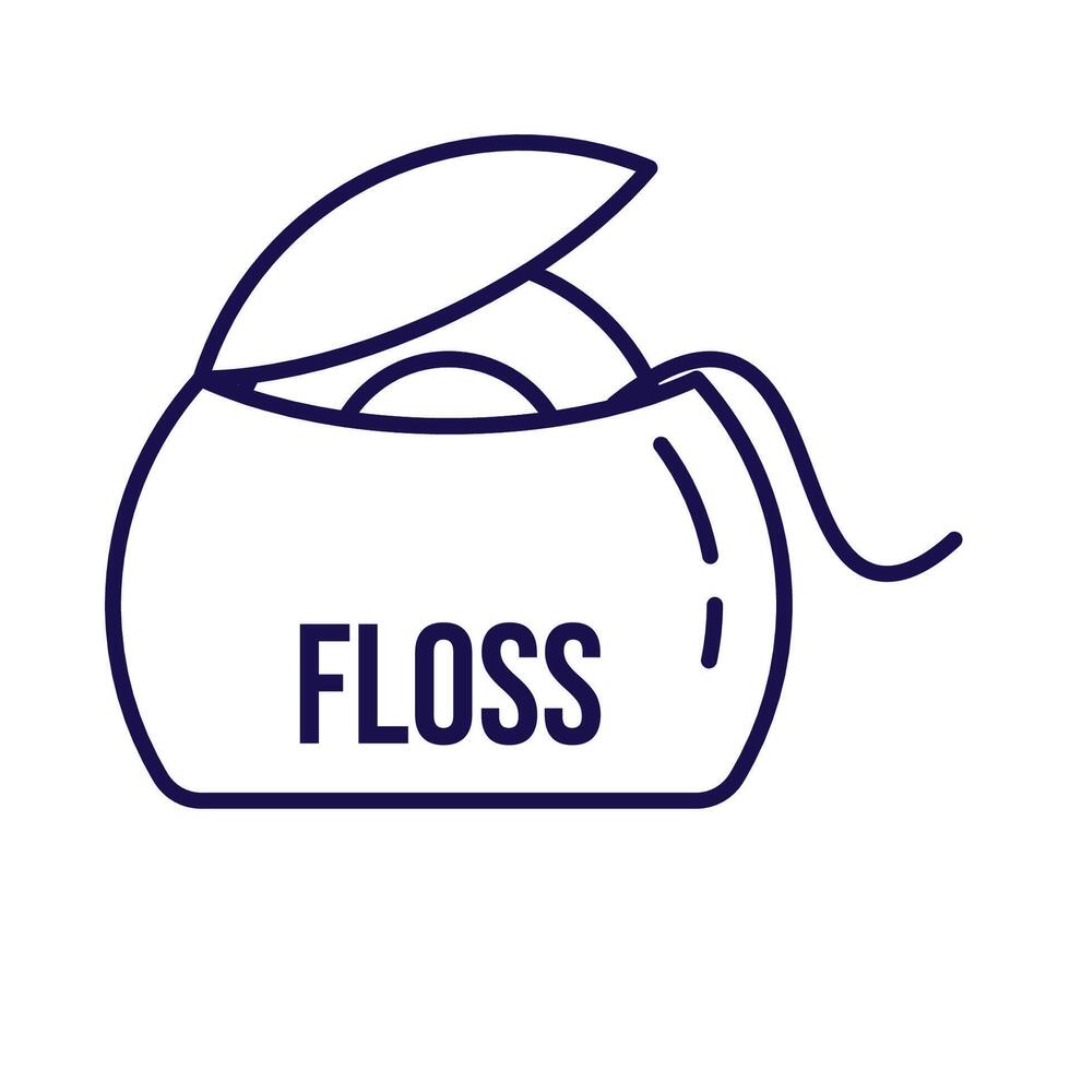 A minimalistic outline icon of a A set of dental care icons featuring teeth, dental tools, a dentist, a clinic, and hygiene products. Ideal for medical, healthcare, and dentistry-related design vector