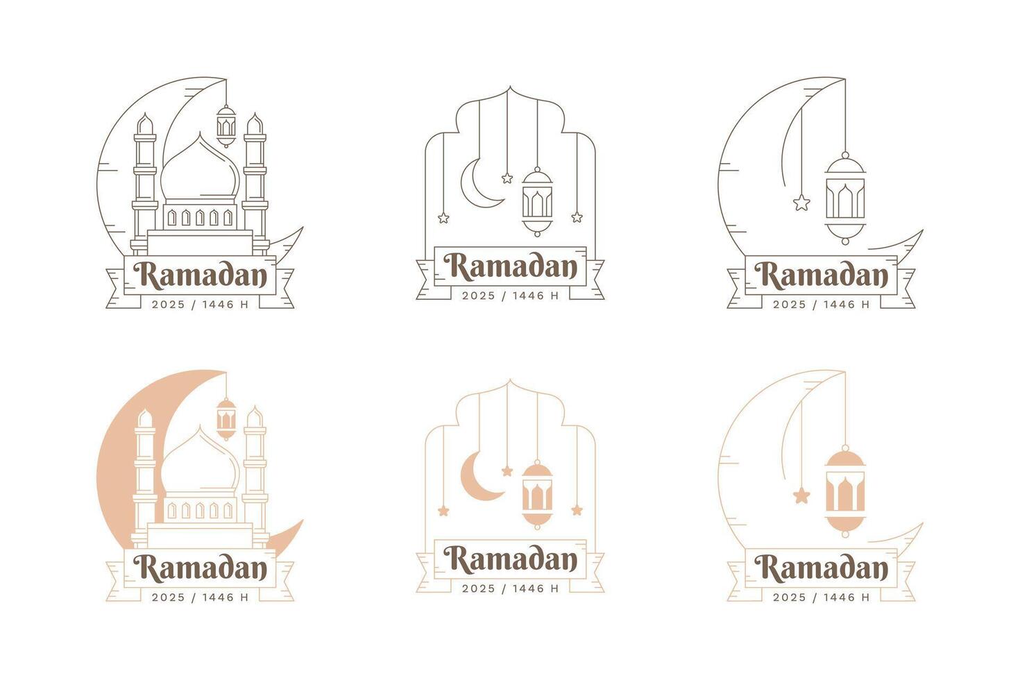 Ramadan kareem logo or badge icon vector