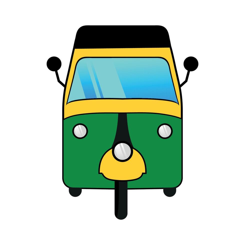 auto rikshaw or indian local transport icon flat design illustration vector
