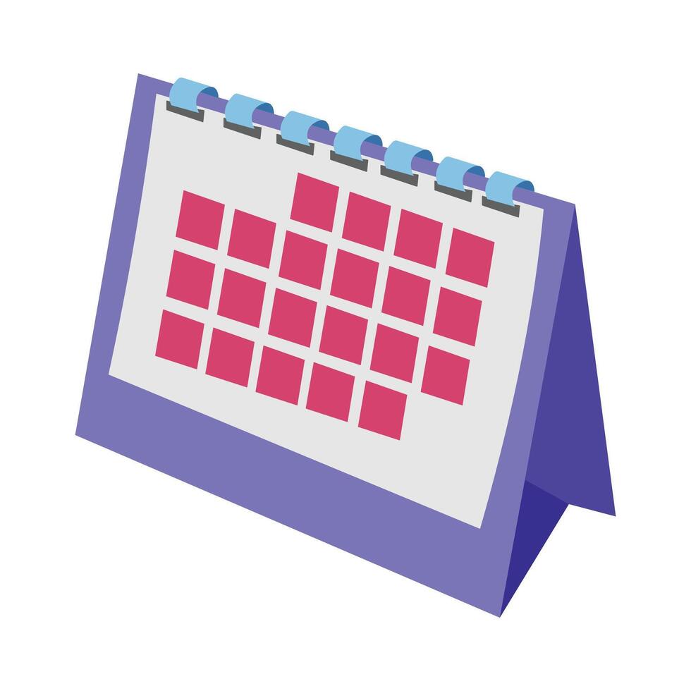 Isometric Illustration of a Desk Calendar vector