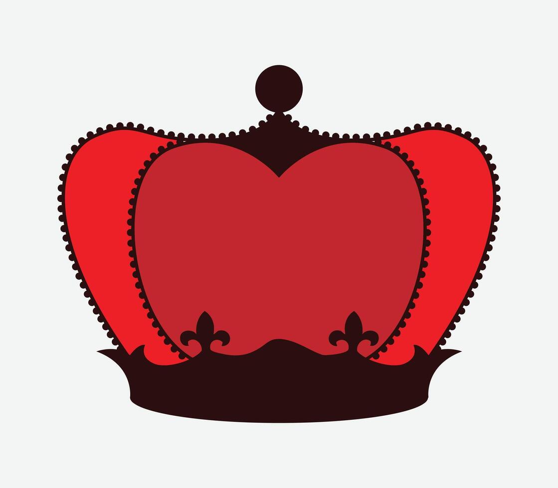 Elegant Red Crown Design for Royalty or Fantasy Themes vector