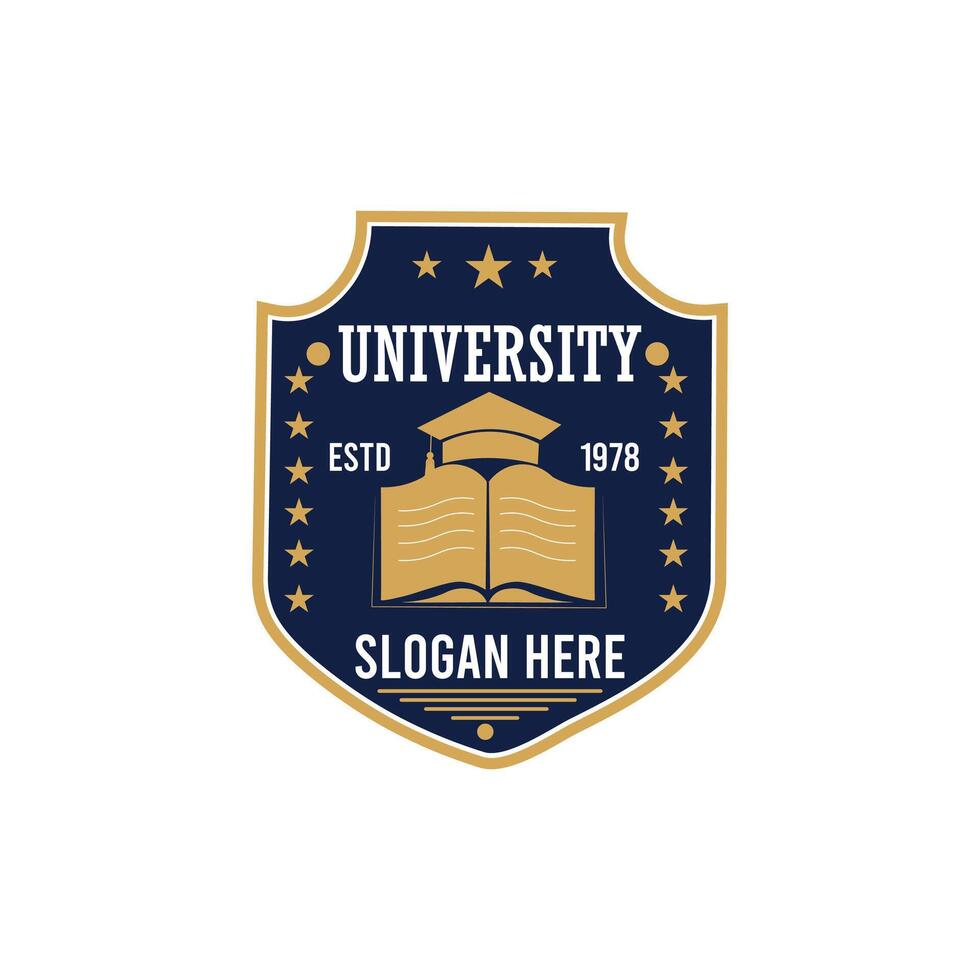 Prestigious University Badge, Insignia Symbolizing Knowledge and Honor Logo Design vector