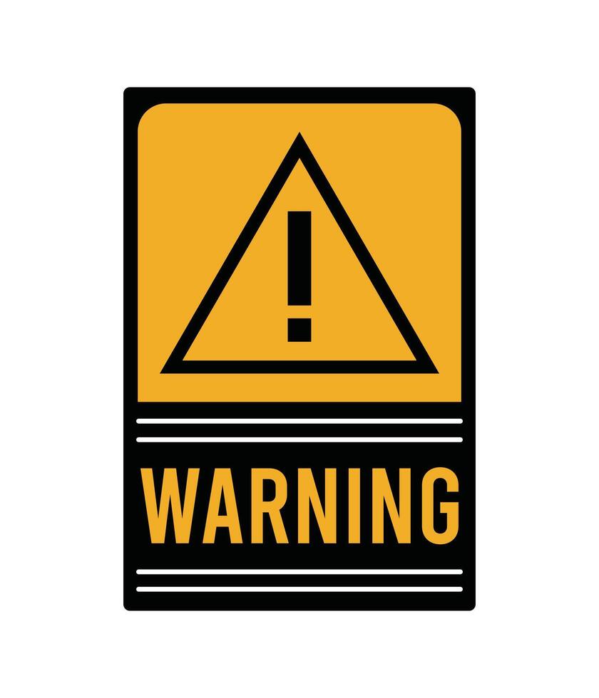 Industrial Warning and Danger Label Template for Workplace and Factory Safety vector