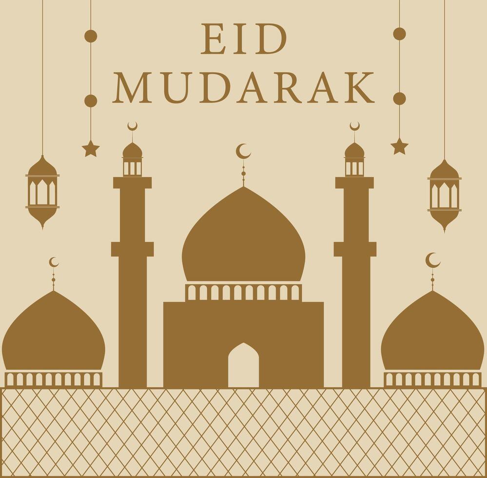 Eid Mubarak luxury Islamic poster with decorative ornament, Eid Mubarak social media post design. New and modern design template vector