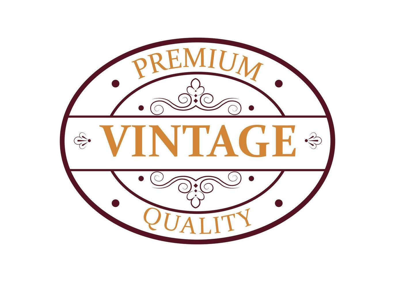 Premium Vintage Quality Badge with Decorative Elements and Stylish Font Logo Icon Design vector