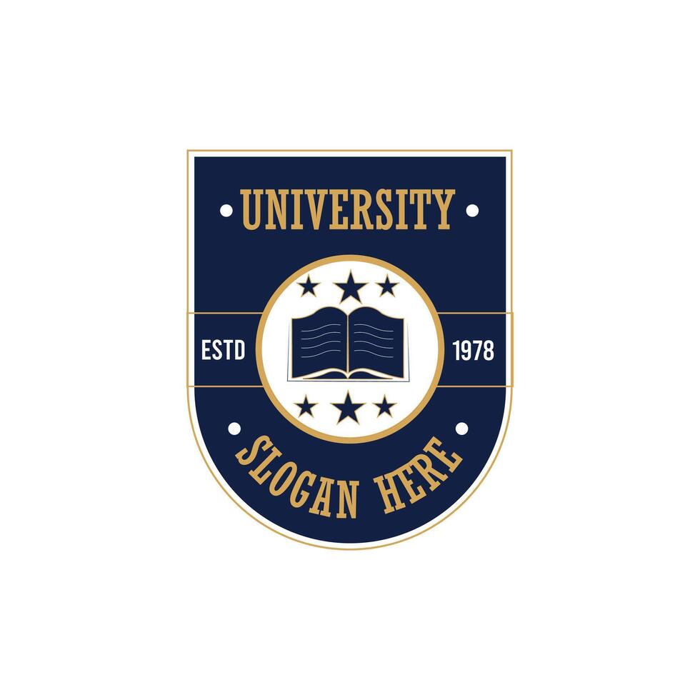 Scholarly University Crest Representing Excellence in Higher Education Badge Logo Icon Design vector