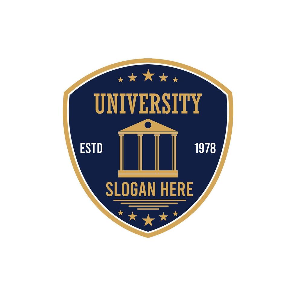 Classic University Badge with Traditional Academic Design vector