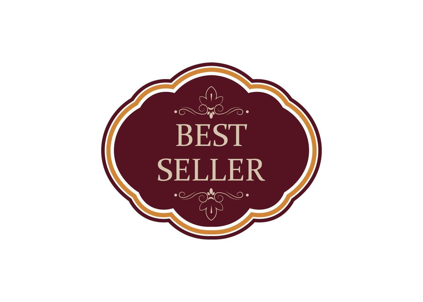 Elegant Best Seller Label with a Vintage Frame and Classic Badge Design Logo Icon Design vector