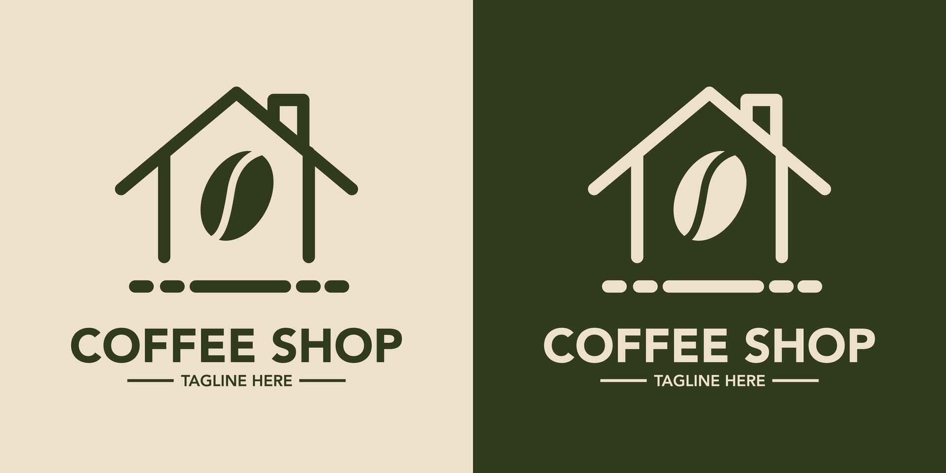 Coffee shop logo design illustration symbols vector