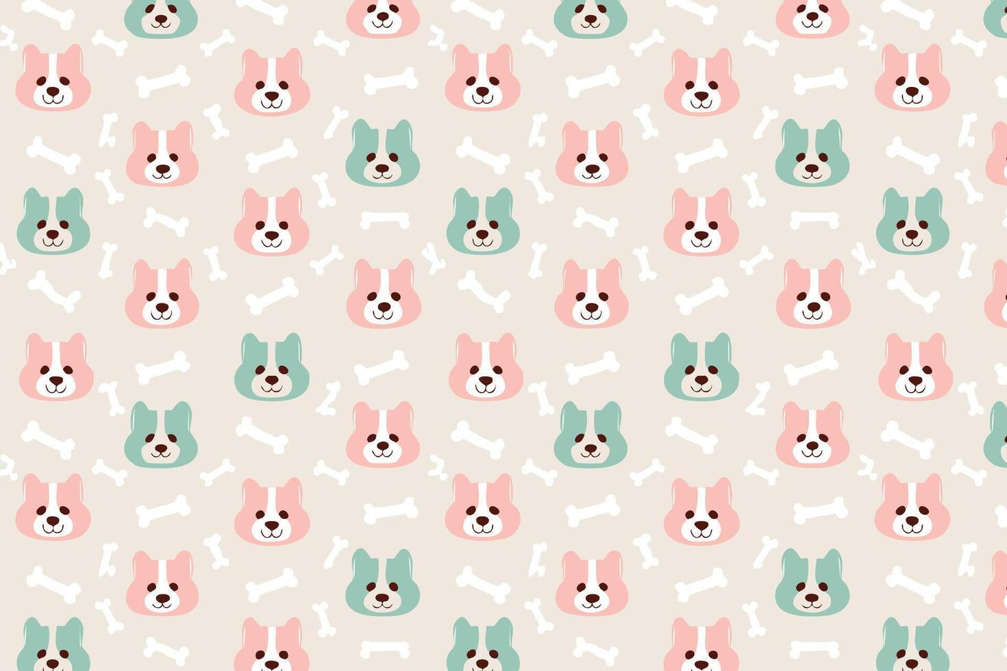 A pattern with dogs and bones on it vector