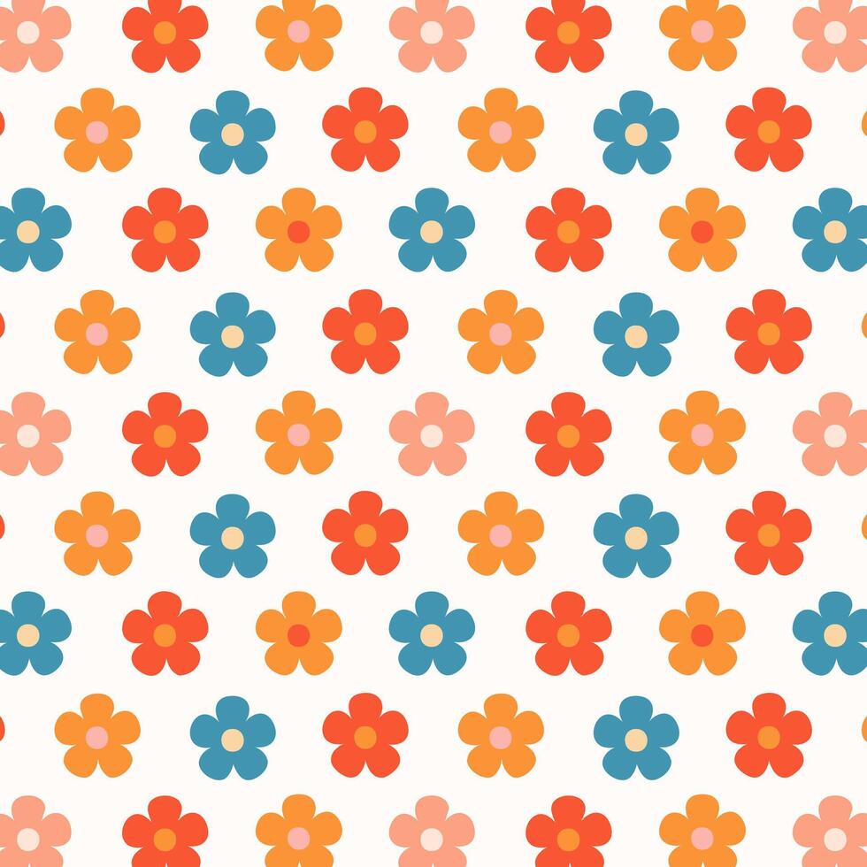 A colorful pattern with flowers on a white background vector