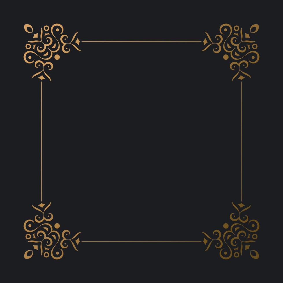 Elegant gold decorative frame design template vector