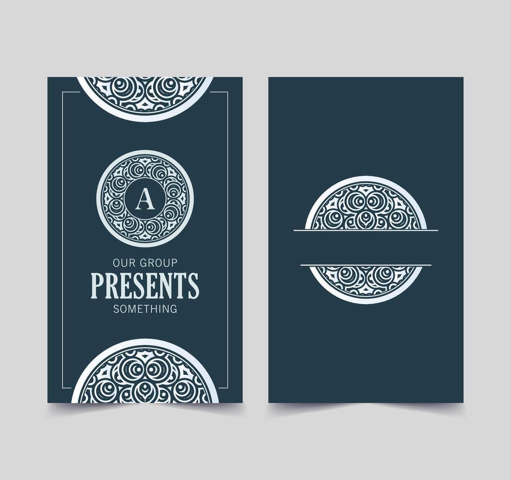 ornament pattern business card design. vector