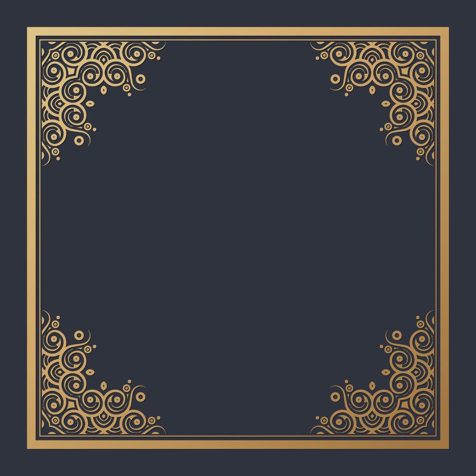 Elegant gold decorative art frame design background vector