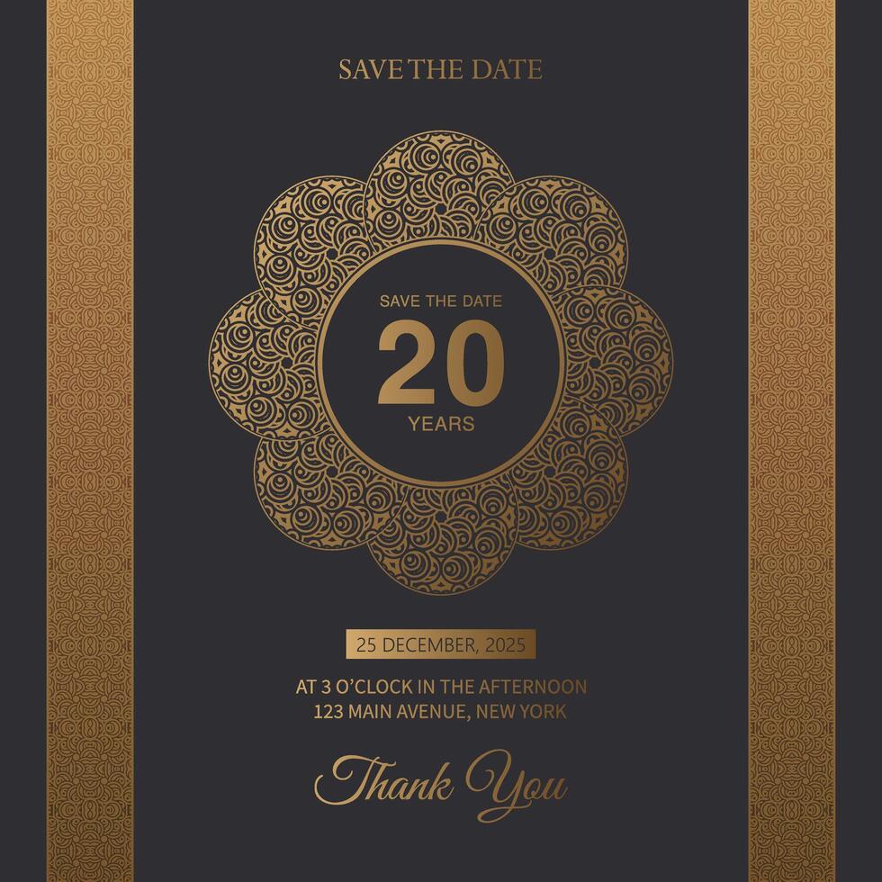 elegant retro birthday invitation template vector