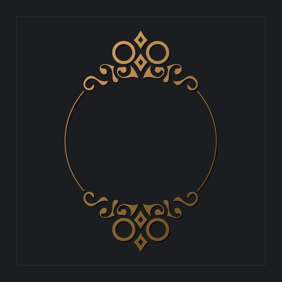 Elegant gold decorative ornamental frame design background vector