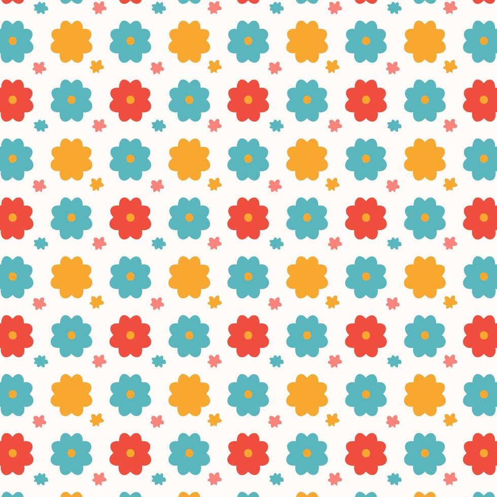 A colorful flower pattern with small flowers vector