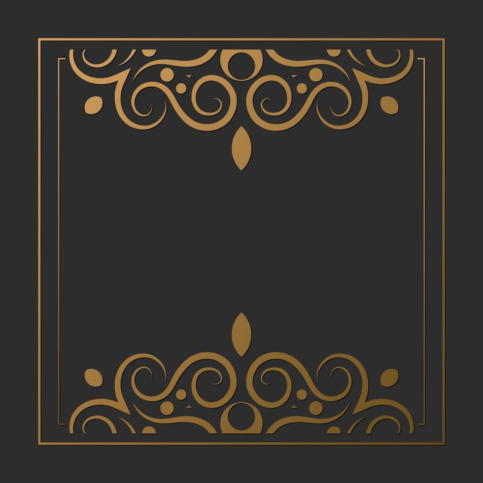 Elegant gold ornamental frame design background vector
