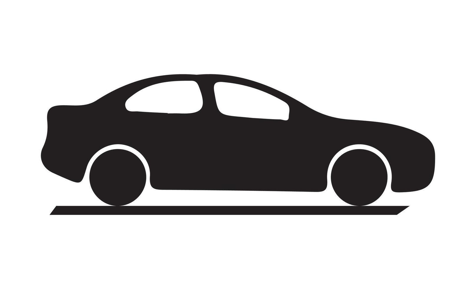 Car icon, symbol A car is driving along the road. vector