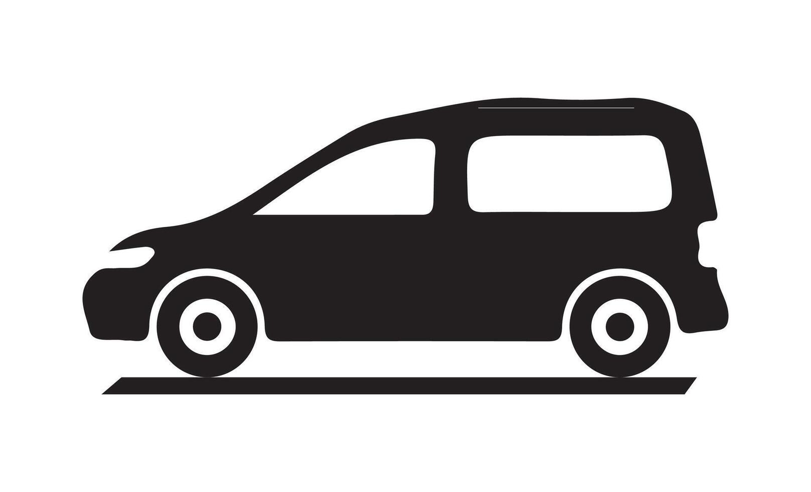 Car icon. Black silhouette of automobile isolated vector