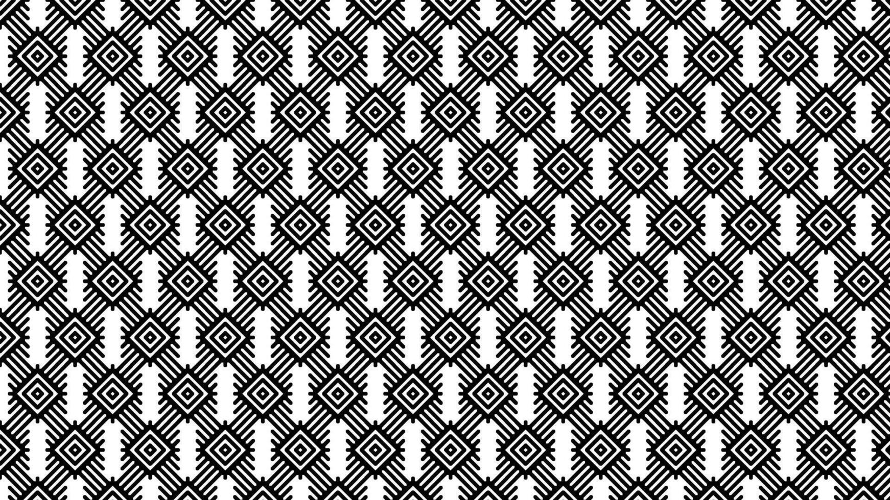 Black and White Geometric Pattern with Repeated Diamond Motifs vector