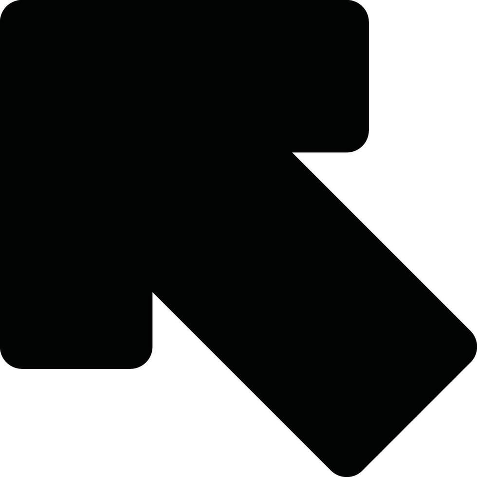 Black Arrow Pointing Upward to the Left on a White Background vector