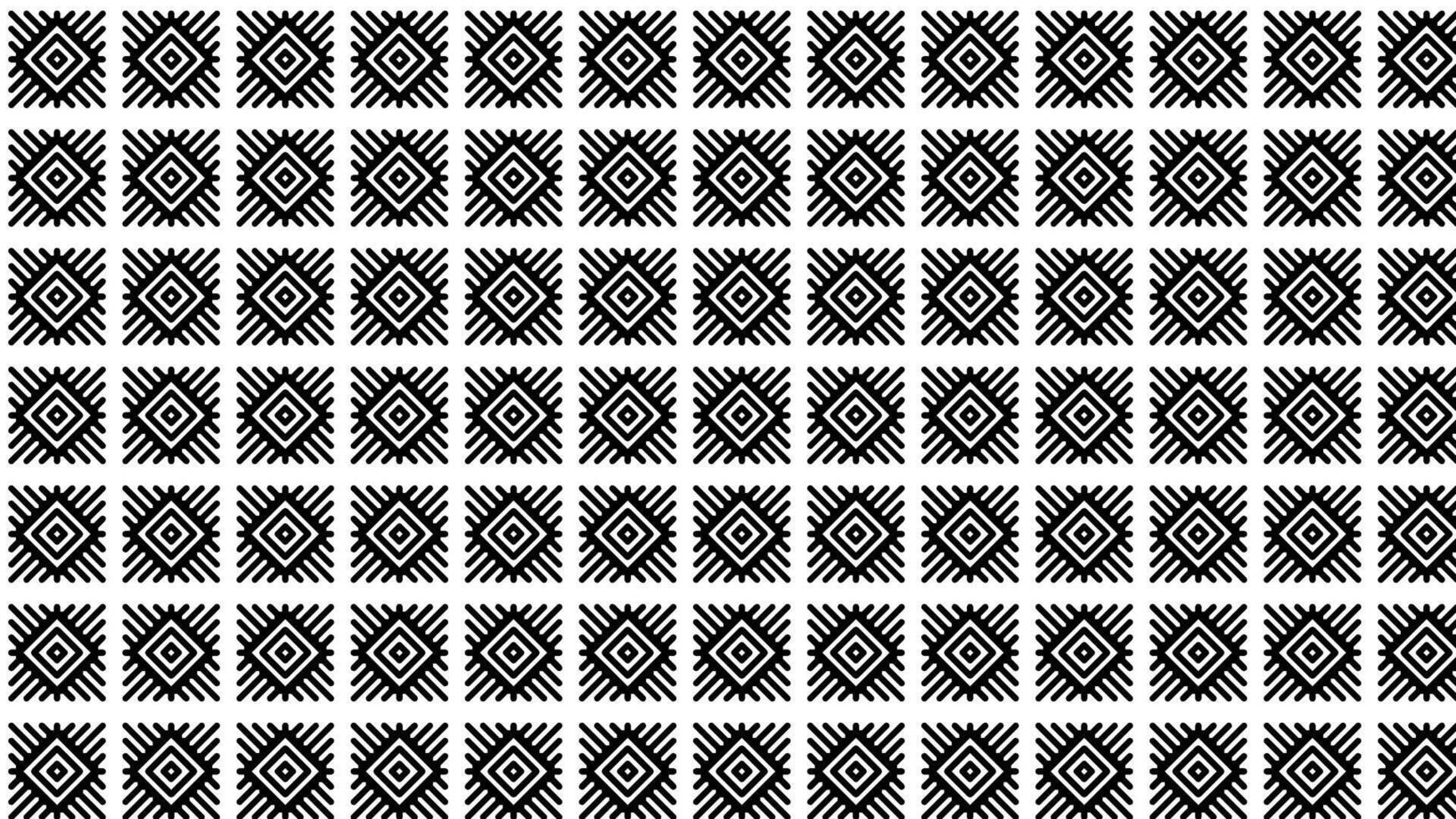 Geometric Pattern with Repeating Diamond Motifs in Black and White vector