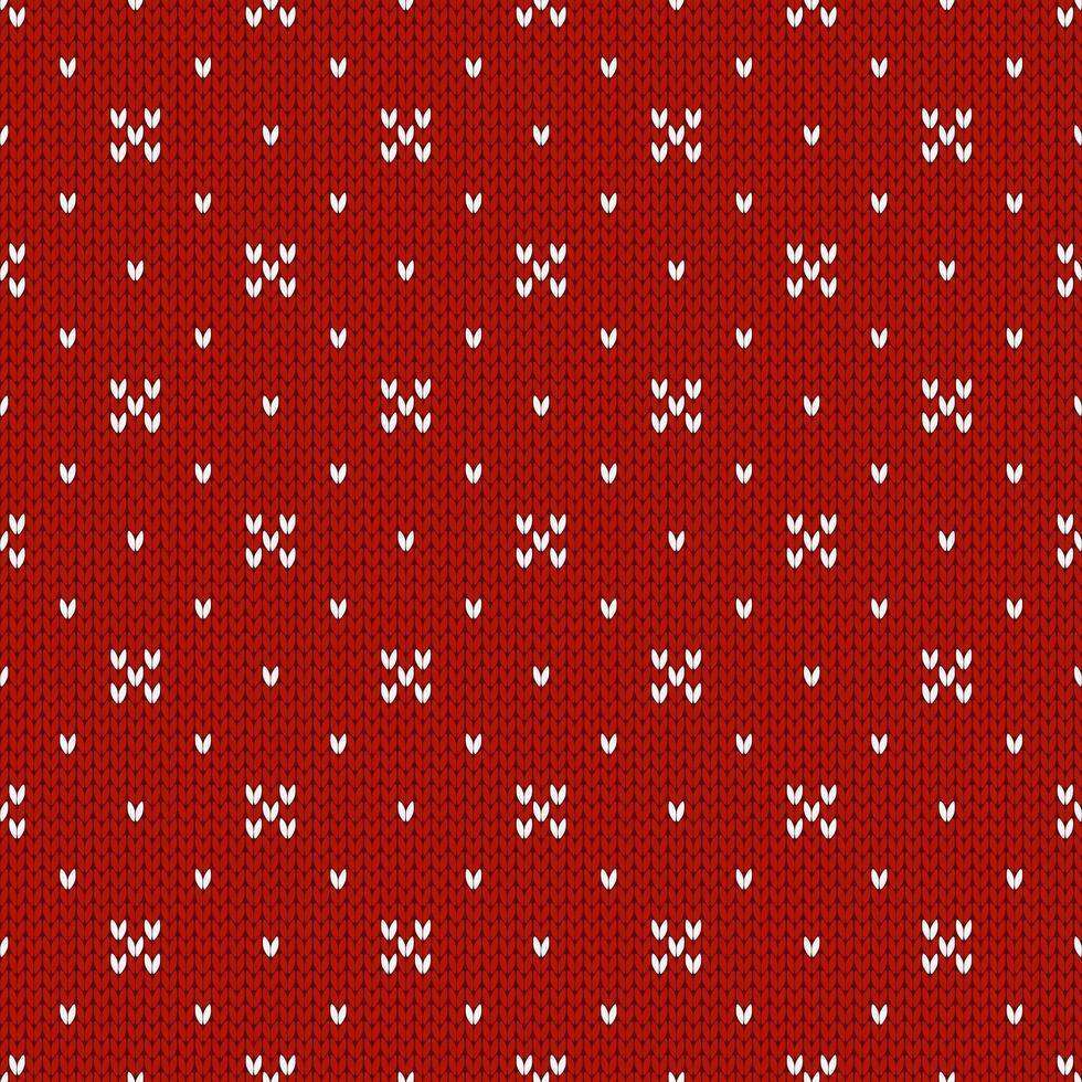 Winter knitted pattern. Nordic ethnic style ornament with snowflakes and dots. Holiday background. Diamond pattern seamless texture vector
