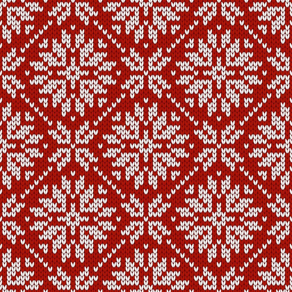 Christmas and New Year traditional knitted seamless pattern with snowflakes. Norwegian style sweater, wool texture, holiday background. vector