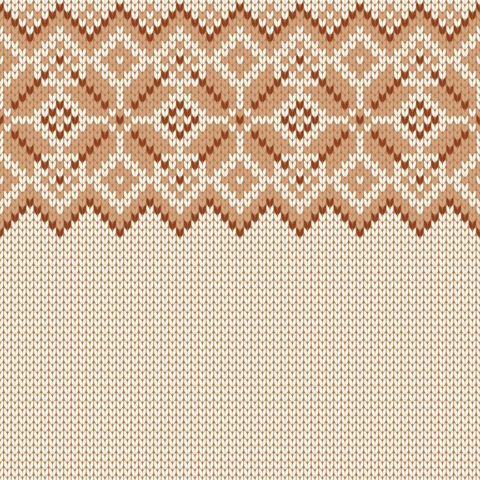 Knitwear texture. Template with empty place for text. Christmas traditional seasonal seamless background for holiday design. Winter knitted wool sweater pattern with snowflakes vector