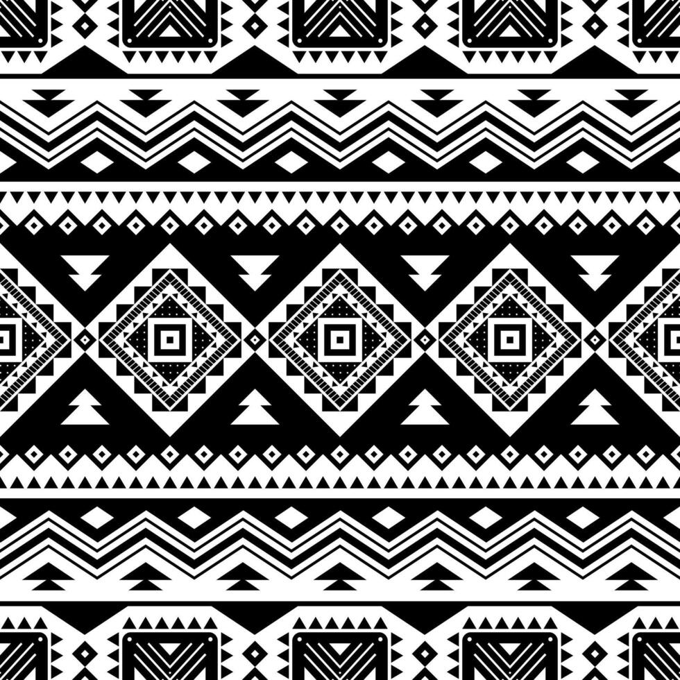 Tribal striped seamless pattern, aztec geometric black white background. Can be used in fabric design for clothes, accessories, decorative paper, wrapping, web design, etc vector