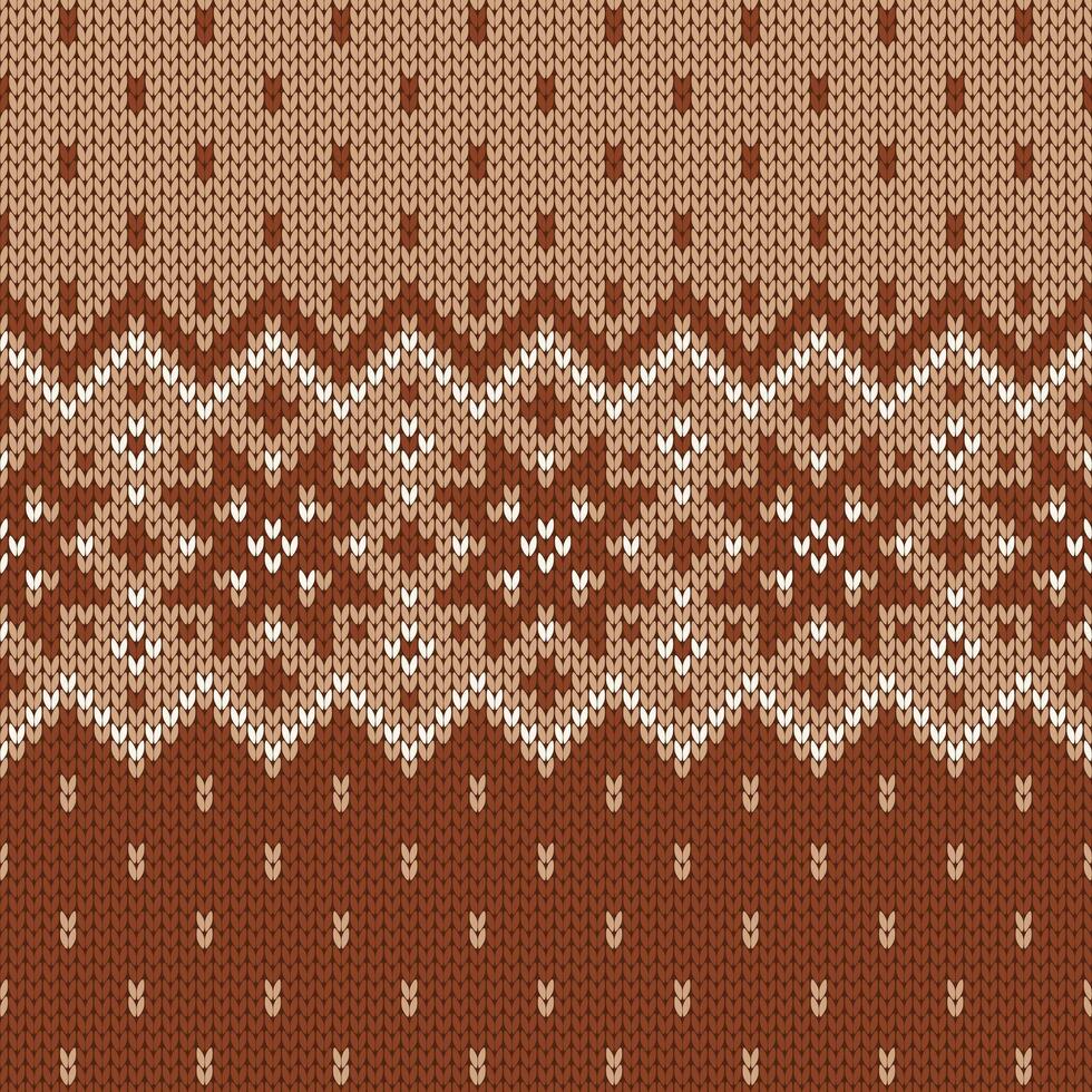 Scandinavian knitted seamless pattern, Norwegian native style sweater, ornament with snowflakes. Fair Isle design. Wool texture. Winter holiday background vector