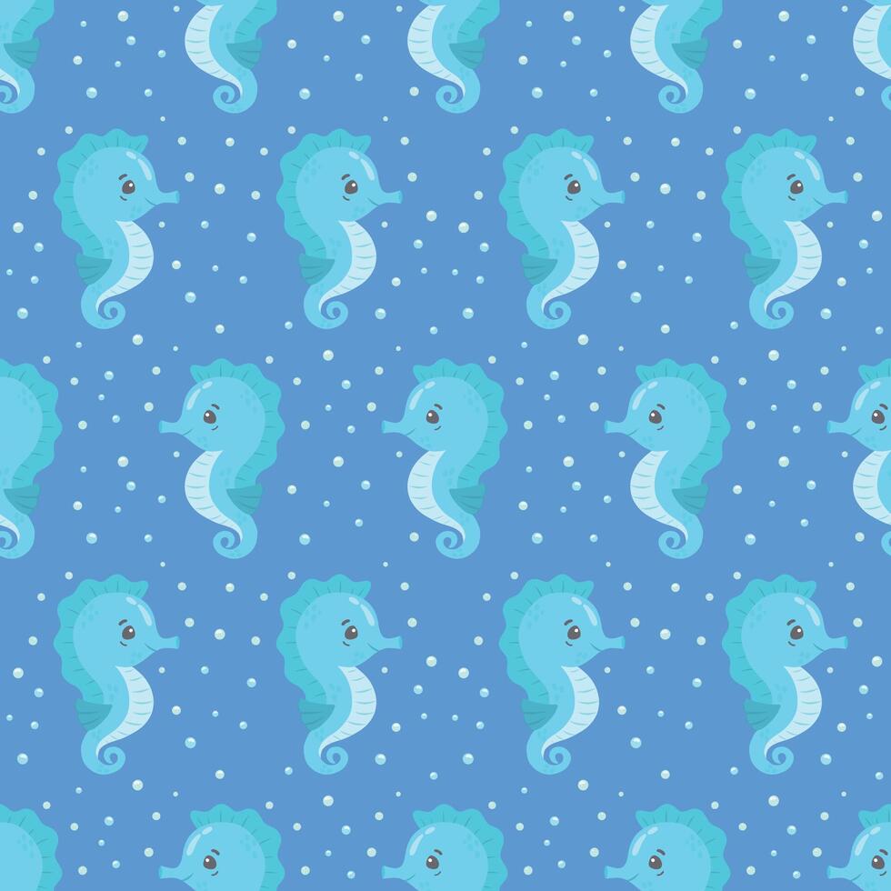 pattern with a seahorse. seamless pattern with a seahorse. Cute background with marine life. illustration of marine life for baby shower. vector