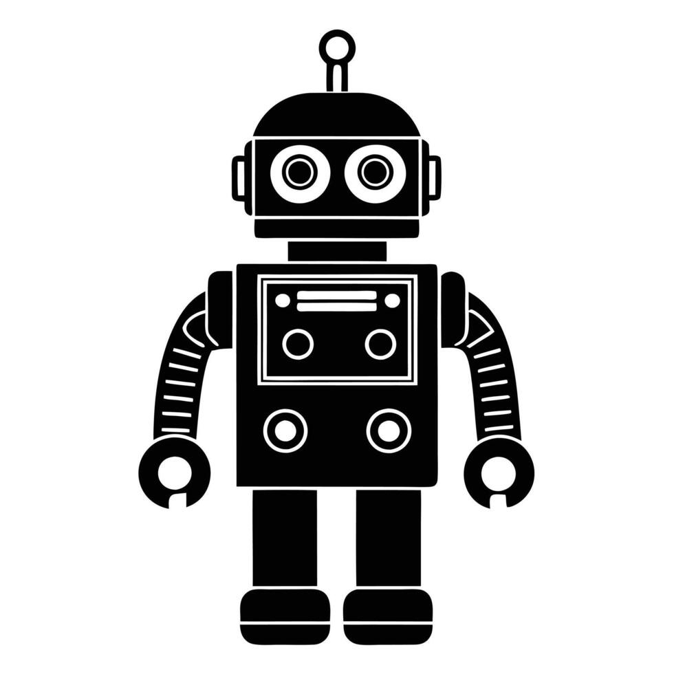 A stylized, black and white silhouette vector